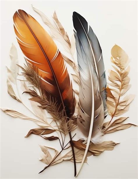 Three Feathers Are Laying On Top Of Each Other