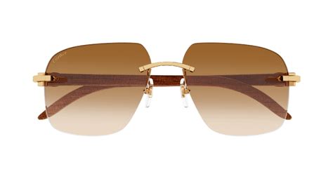 Cartier C DÉcor Wood Sunglasses Ct0041rs 001 Hall Of Frames Company