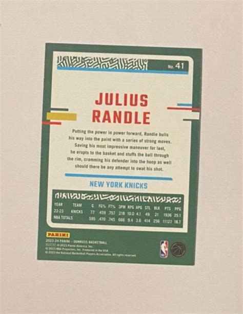 Donruss Julius Randle Holo Green Laser Ebay