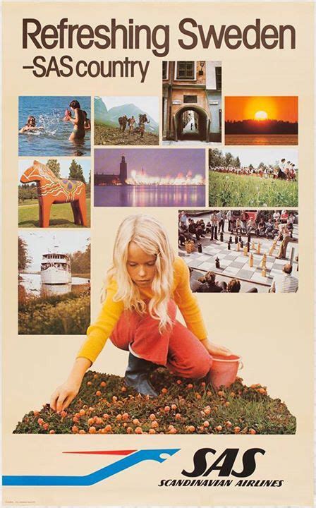 Sas Airlines 1979 Vintage Airline Posters Scandinavian Airlines