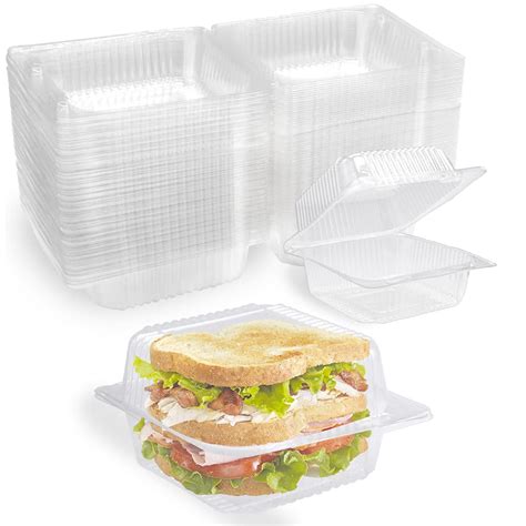 Buy 100 Pcs Clear Plastic Hinged Food Containertake Out Containers