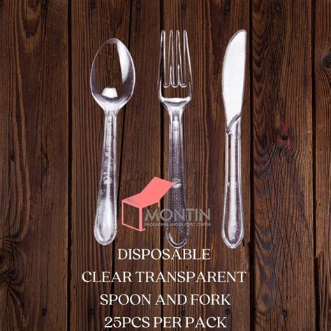 Clear Transparent Spoon Fork Disposable Pcs Per Pack Lazada Ph