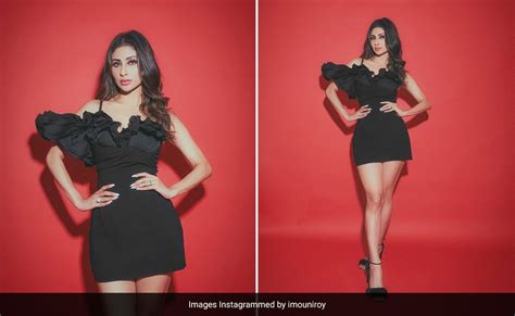 Mouni Roys Designer Little Black Dress Envelopes Her In Rs 80k Worth Of Jacquemes Ruffles