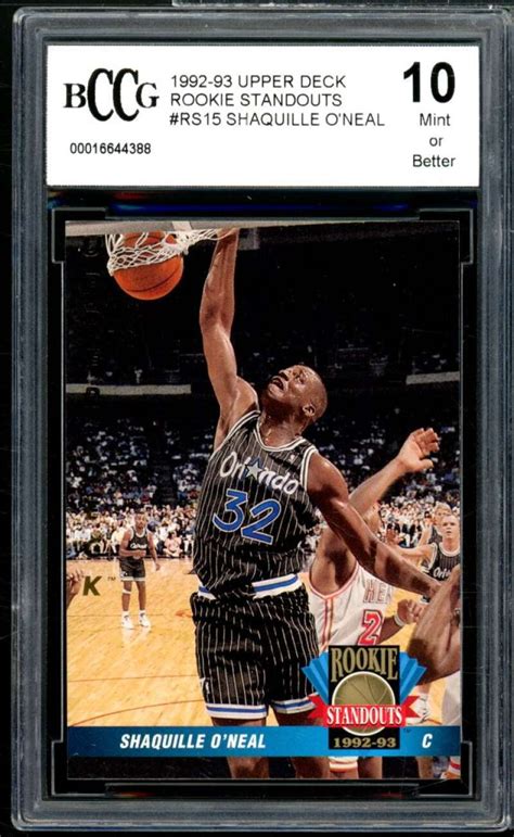 1992 93 Upper Deck Rookie Standouts RS15 Shaquille O Neal BGS BCCG 10