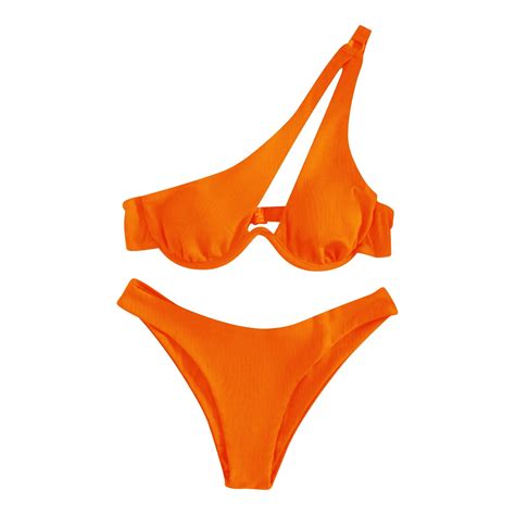 Msjuheg Spaghetti Straps Bathing Suit For Women Mid Rise Bikini Sets For Women Strapless Bathing