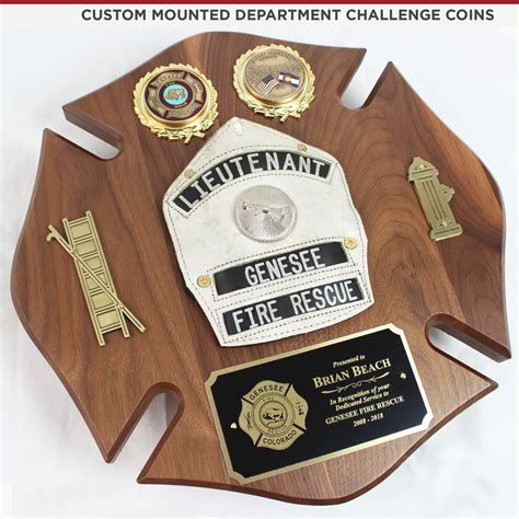 14 X 14 Genuine Walnut Firefighter Maltese Shield Plaque Engraving