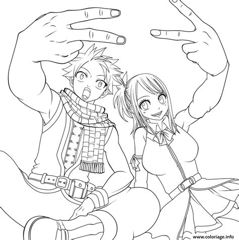 Fairy Tail Natsu And Lucy Coloring Pages Coloring Pages