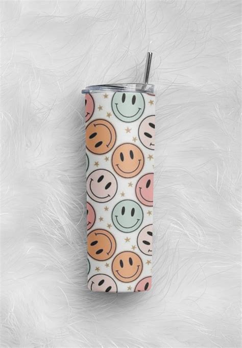 Smiley Faces Oz Skinny Tumbler Etsy