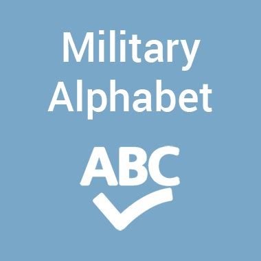 Military Alphabet - Code, Pronunciation & Explanation Chart