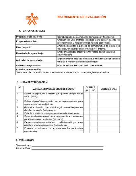 IE GA1-AA3 EV02 Plan de accion - INSTRUMENTO DE EVALUACIÓN 1. DATOS