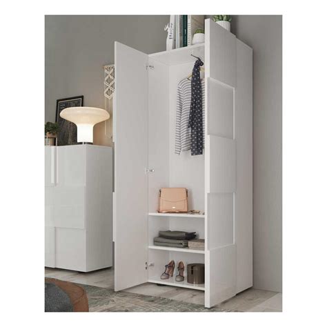 Armoire De Vestiaire Portes Blanc Laqu Brillant Ticato