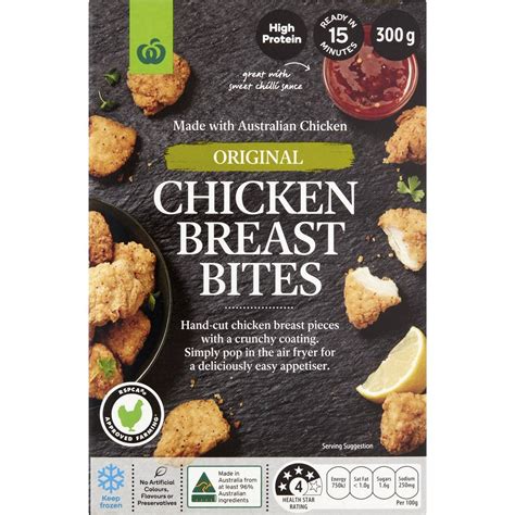 Woolworths Chicken Breast Bites Original 300g Woolworths