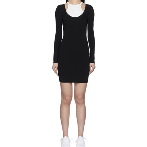 Nwt Alexanderwang T Black And White Bi Layer Dress Depop