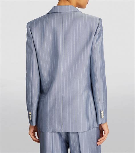 Womens Sandro Blue Pinstripe Single Breasted Blazer Harrods Uk