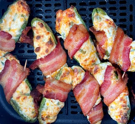 Bacon Wrapped Air Fryer Jalapeno Poppers Emilyfabulous