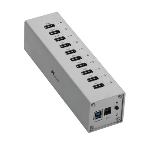 Xcellon 10 Port Powered Usb 30 Aluminum Hub With 3 Usb 10pchsv2