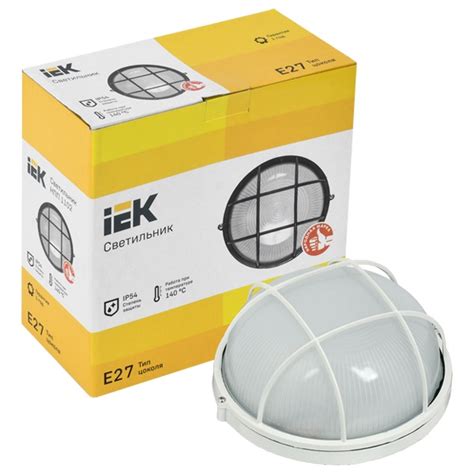 Светильник НПП1102 влагозащищенный 100W E27 IP54 круглый с решеткой ...