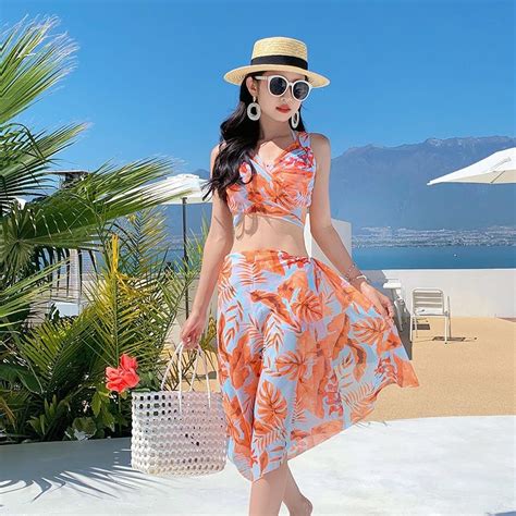 Traje De Ba O De Las Mujeres De Alto Grado Dividido Sexy Bikini De Tres Piezas