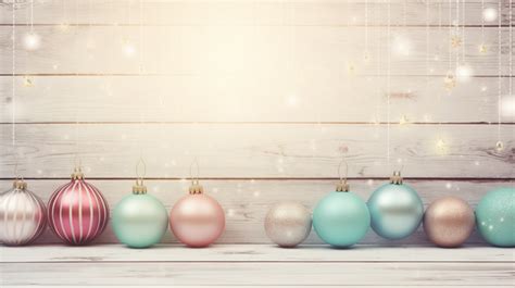 Vector Pastel Backgrounds With Baubles Lights And Wood Texture Perfect