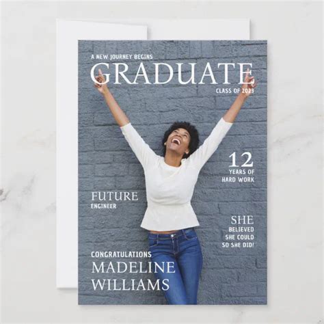 Magazine Cover Photo Graduation Announcement Zazzle