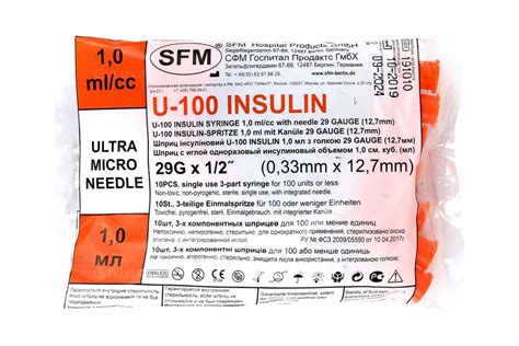 SFM - Шприц инсулиновый U-100 1,0мл с иглой 29G - FillerStore.ru