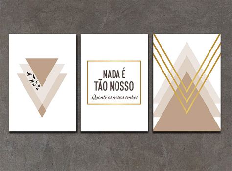 Kit 3 Quadros Decorativos Nada é tão nosso Quanto os nossos Sonhos 02