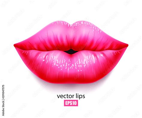 Sexy Female Lips Isolated On White Background Air Kiss Beautiful Lips