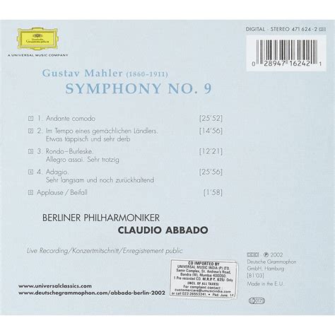 Symphony No Berliner Philharmoniker Claudio Abbado By Mahler