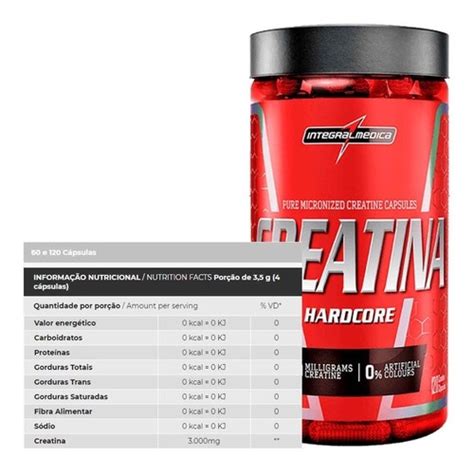 Creatina Hardcore 120 caps Integralmédica Shopee Brasil