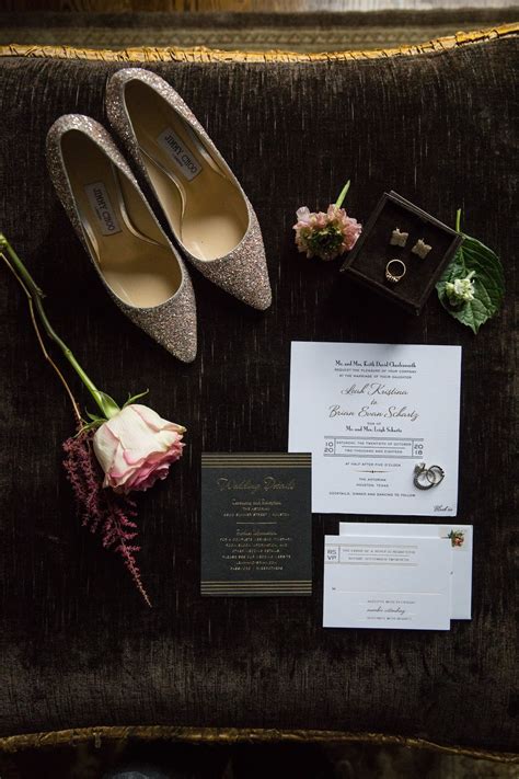 Black & Gold Wedding Invitation and Accessories