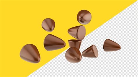 Premium Psd Chocolate Chunks Isolated Flying Chocolate Pieces 3d Illustration