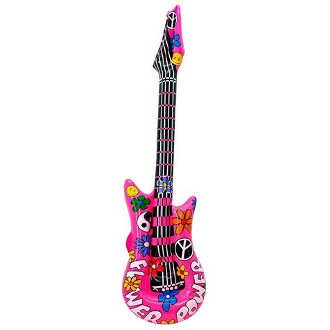 Aufblasbare Gitarre Hippie 105Cm Partywinkel