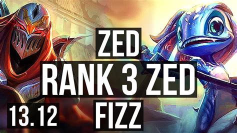 Zed Vs Fizz Mid Rank Zed M Mastery Games