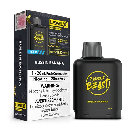 Bussin Banana Iced Level X Boost Flavour Beast 20ml Vapeloft