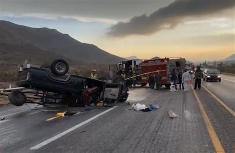 Mujer Muere En Volcadura Registrada En La Carretera Libre Saltillo