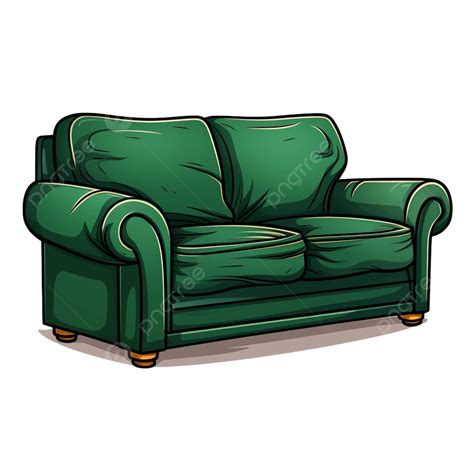 Cozy Dark Green Two Seater Sofa Clip Art Illustration Sofa Sofa