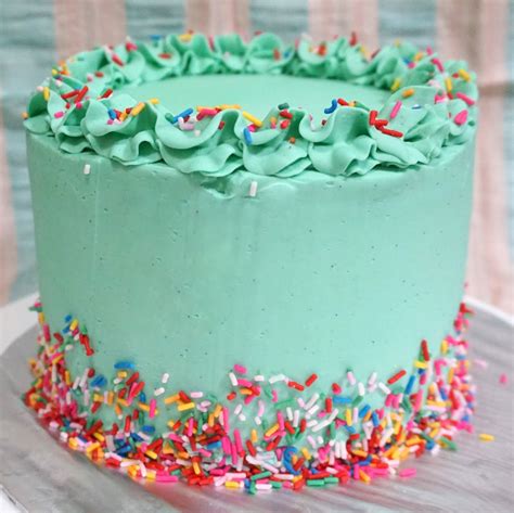 Inside Out Movie Rainbow Cake With Tiffany Green Frosting Sherbakes