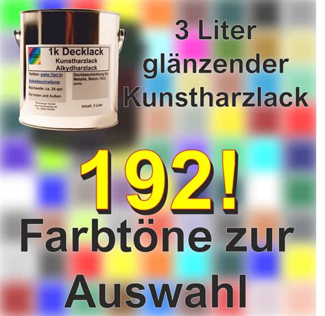 Kunstharz Decklack Gl Nzend Liter In Ral T Nen F R Ca Qm