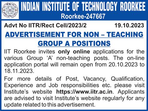 Non-Teaching Positions job vacancy at Indian Institute of Technology ...