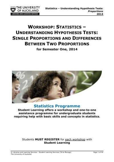 STATISTICS â UNDERSTANDING HYPOTHESIS TESTS