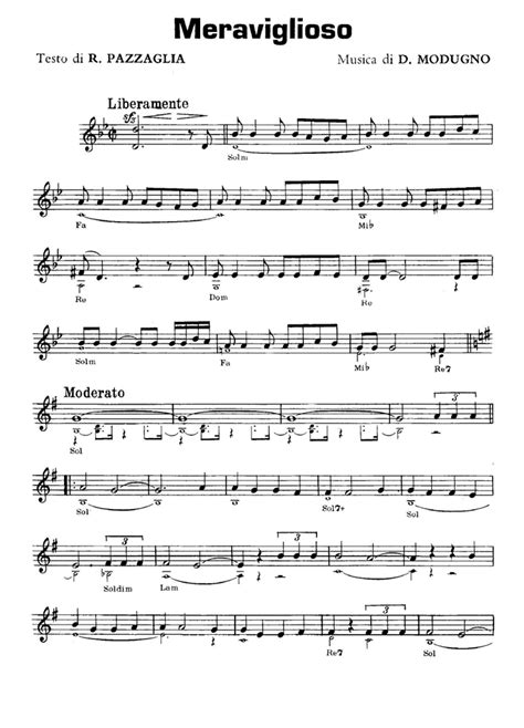 Negramaro MERAVIGLIOSO Sheet Music Easy Sheet Music