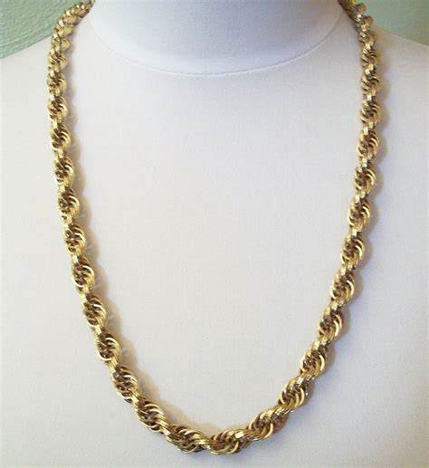 Monet Golden Twisted Rope Chain Necklace