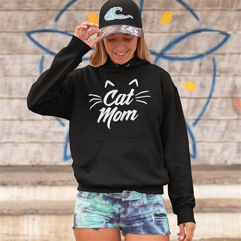 Cat Mom Hoodie Mom Hoodies Black Hoodie Cat Mom