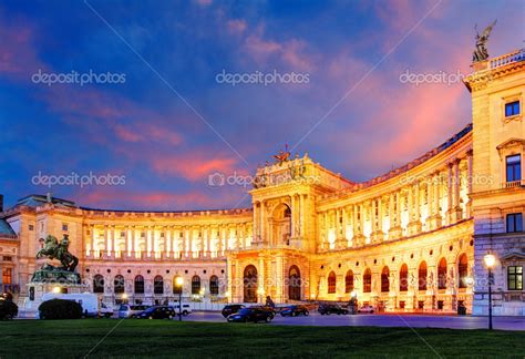 Vienna Hofburg Imperial Palace At Night Austria — Stock Photo