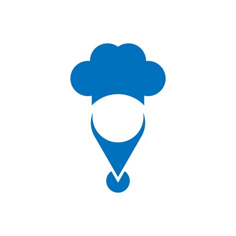 location marker and blue chef hat icon logo 13164893 Vector Art at Vecteezy