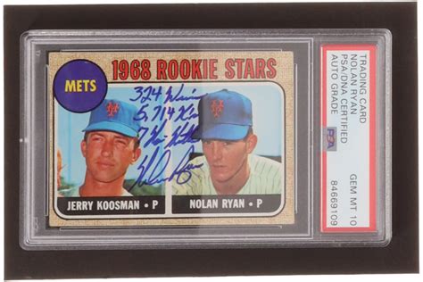 Nolan Ryan Signed 1968 Topps 177 Rookie Stars Jerry Koosman Nolan Ryan