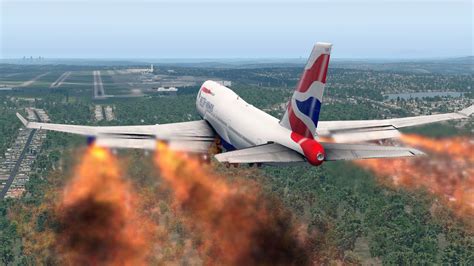 Boeing 747 British Airways Emergency Landing With 4 Engine Fire X