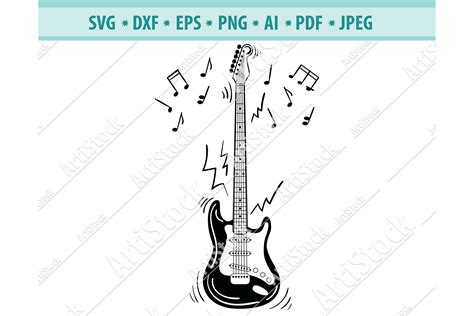 Electric Guitar Svg Guitar Notes Dxf Music Svg Png Eps 436707 Svgs Design Bundles