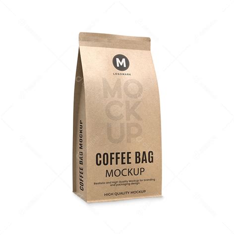 Mockup de Embalagem de Café Em Papel Kraft PSD Editável download