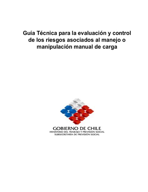 Guía Técnica Para La Evaluación Y Control De Los Riesgos